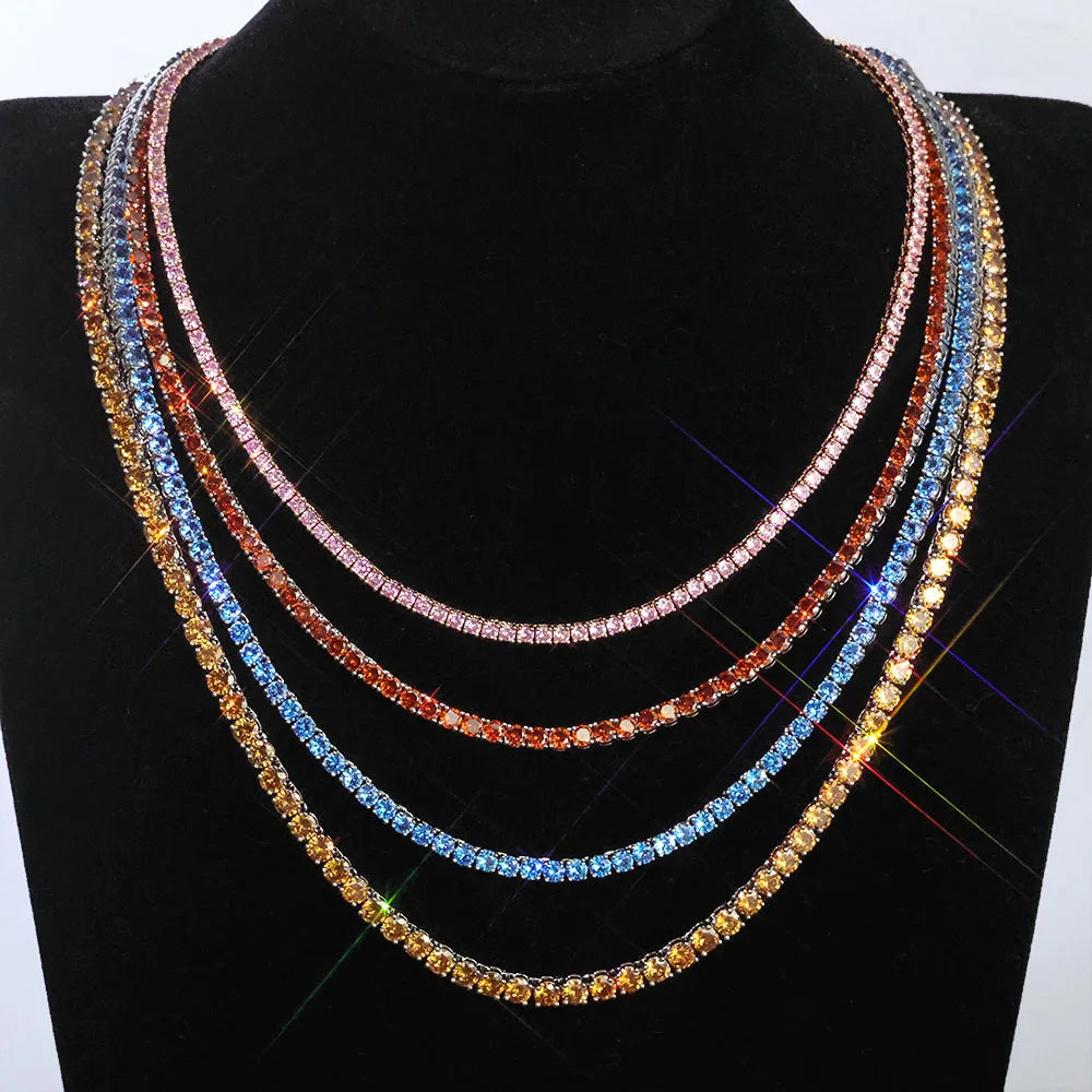 VILZSTUDIOS Colorful Sparkling Tennis Necklace