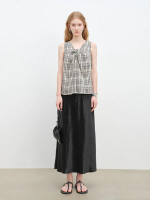 VILZSTUDIOS French Retro Strapless Checked Top