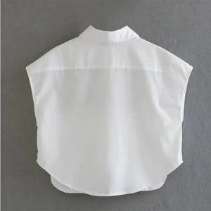 VILZSTUDIOS Elegant Cropped Sleeveless Shirt