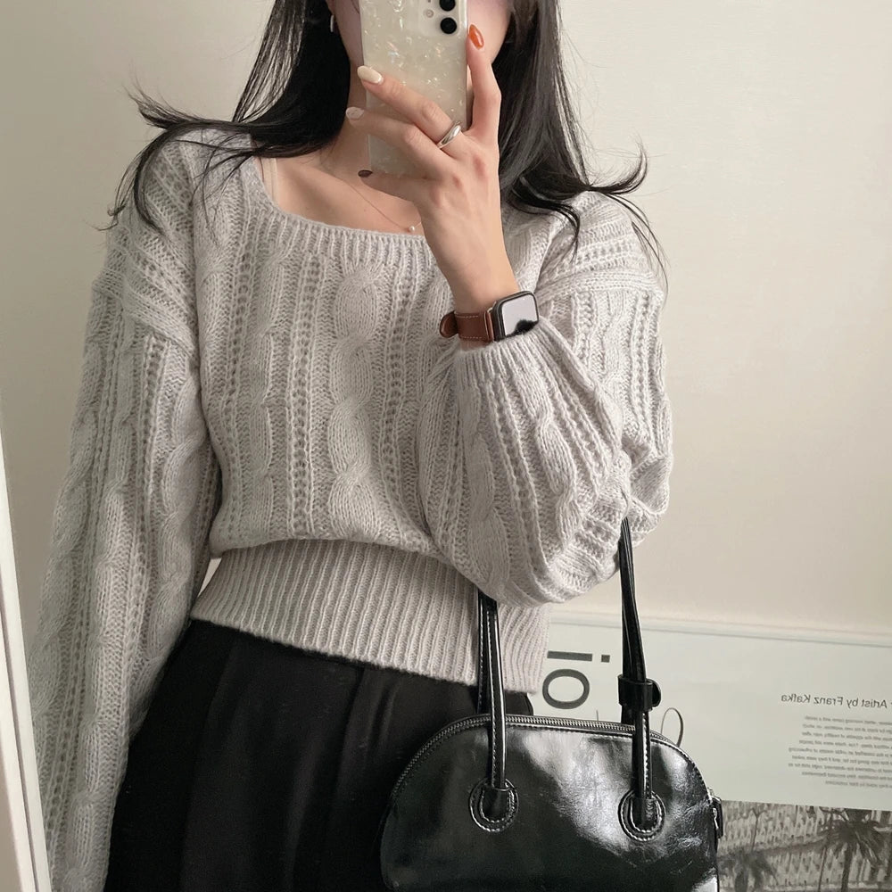 VILZSTUDIOS Elegant Lantern Sleeve Sweater
