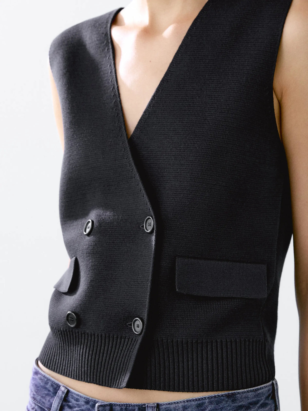 VILZSTUDIOS Double Breasted Knitted Vest