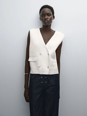 VILZSTUDIOS Double Breasted Knitted Vest