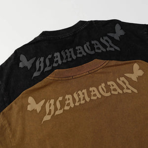 VILZSTUDIOS Vintage Washed Butterfly Applique T-Shirt