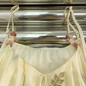 VILZSTUDIOS Elegant Botanical Embroidery Halter Dress