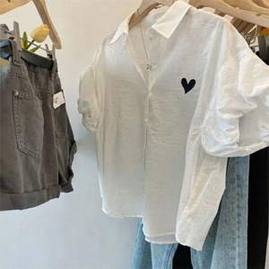 VILZSTUDIOS Chic Cotton Lantern Sleeve Shirt