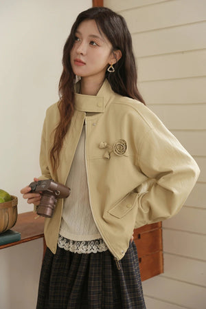 VILZSTUDIOS Hollow Knitted Lace Hem Long Sleeve Top
