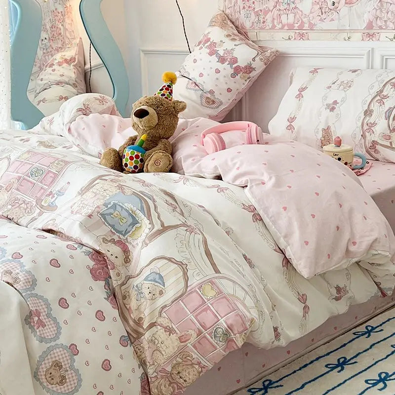 VILZSTUDIOS Adorable Zipper Duvet Cover Bedding Set