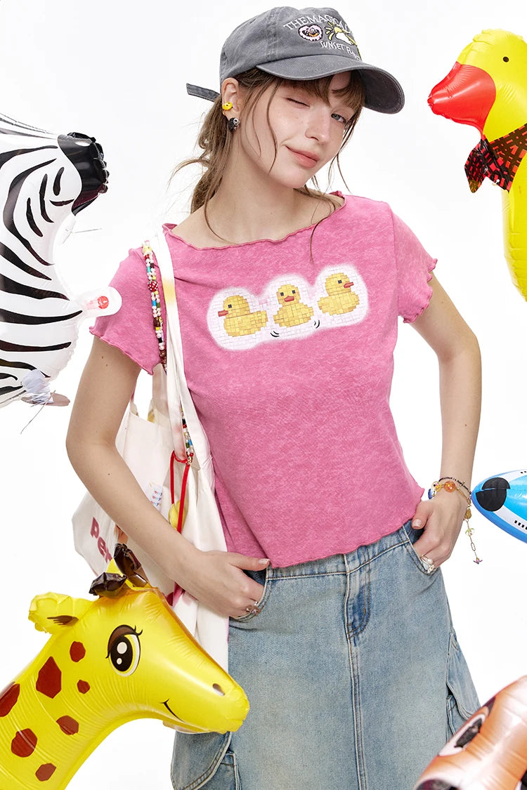 VILZSTUDIOS Slim Fit Triple Ducks T-Shirt