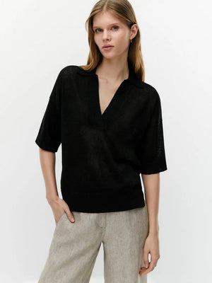 VILZSTUDIOS Linen Polo T-Shirt