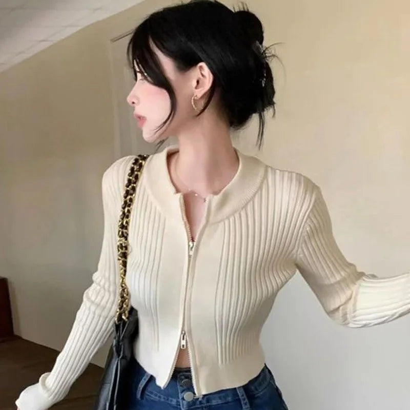 VILZSTUDIOS Slim Fit Zipper Cardigan