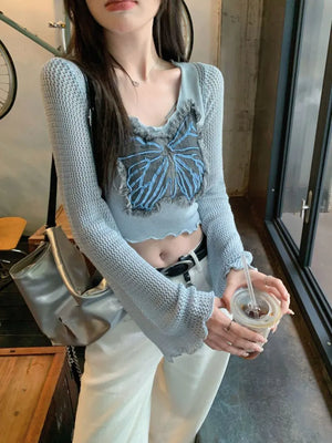 VILZSTUDIOS Butterfly Short Knit Shirt