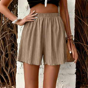 VILZSTUDIOS Solid High Waist Summer Shorts Pants