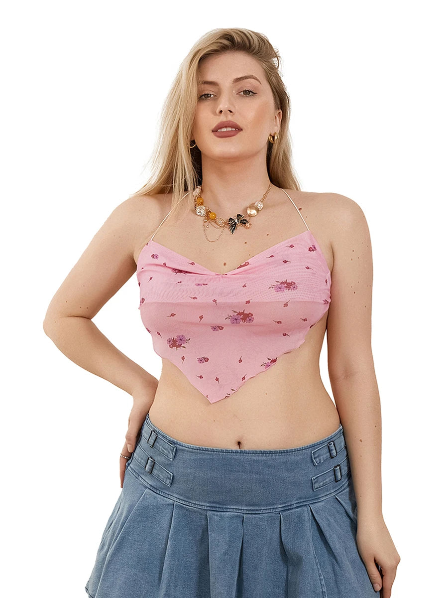 VILZSTUDIOS Sleeveless Floral Crop Top