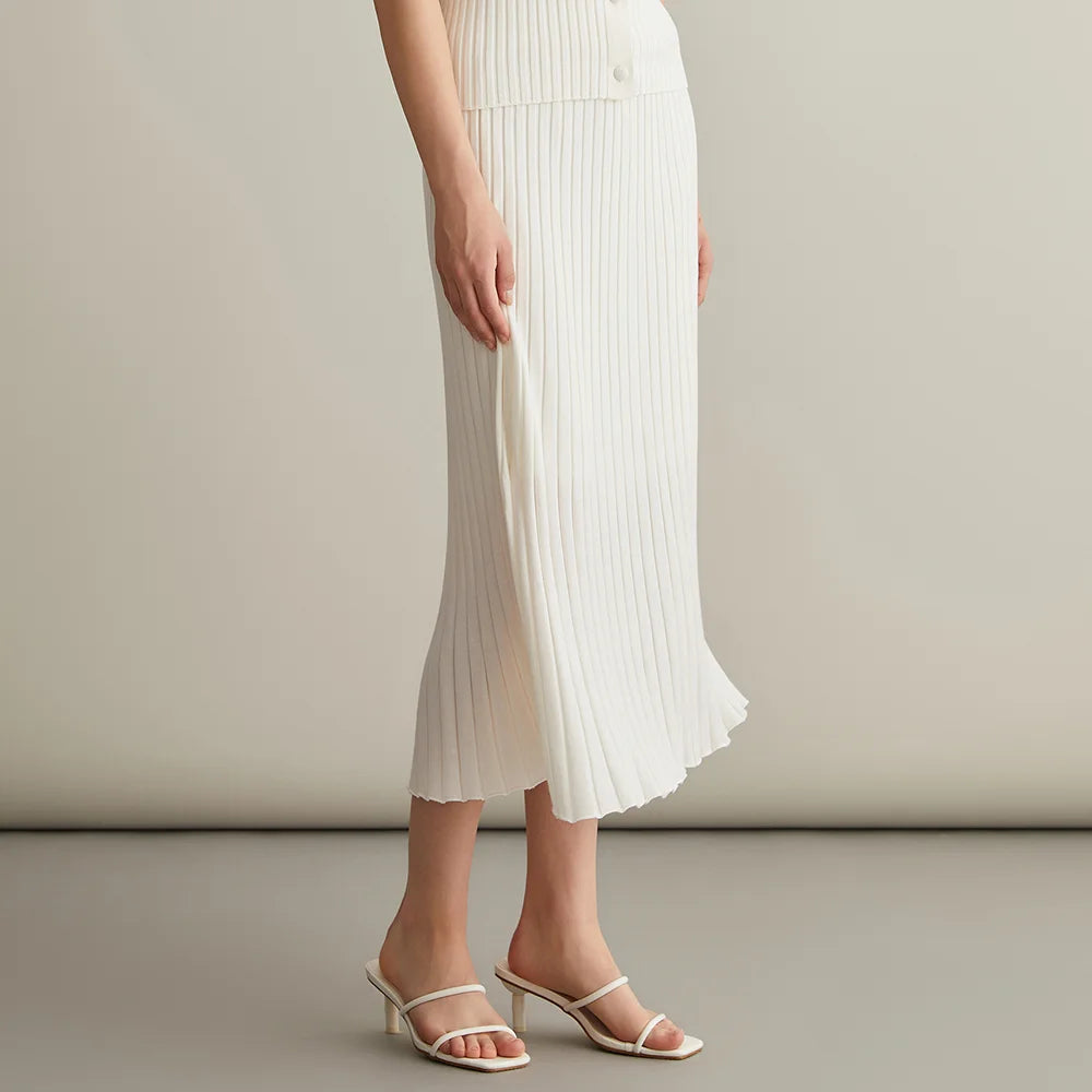 VILZSTUDIOS Elegant High Quality Merino Wool Skirt