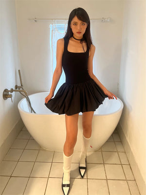VILZSTUDIOS Y2K Black Summer Short Dress