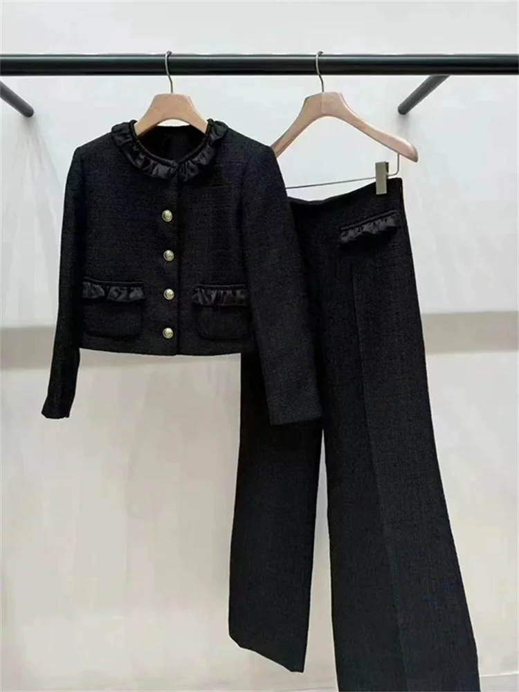 VILZSTUDIOS Chic Tweed Jacket and Pants Sets