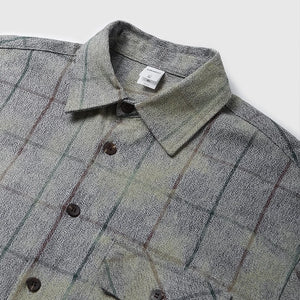 VILZSTUDIOS Retro Plaid Oversized Long-Sleeved Shirt