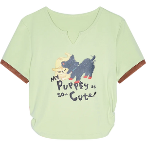 VILZSTUDIOS Cute Cat Print Slim Fit T-Shirt