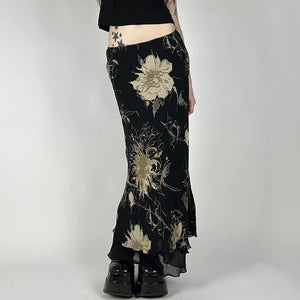 VILZSTUDIOS Dark Gothic Aesthetic Mesh Layered Skirt