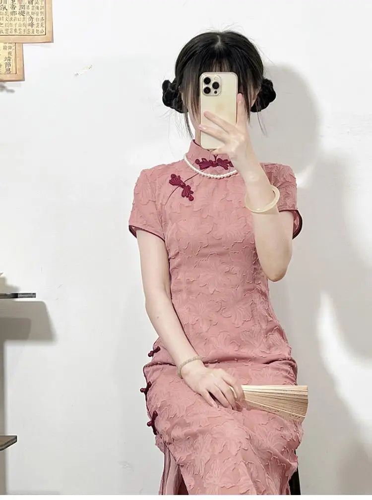 VILZSTUDIOS Elegant Modified Chinese Cheongsam Dress Skirt