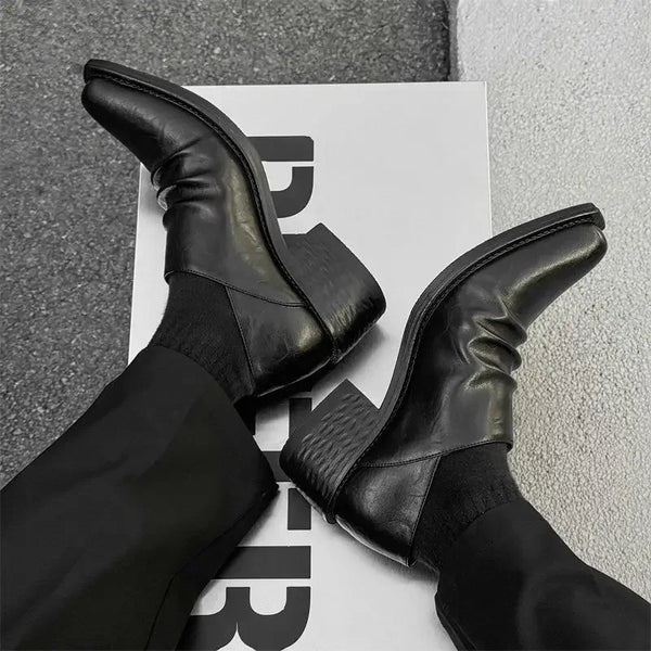 Classic Upturned Leather Casual Derby Shoes