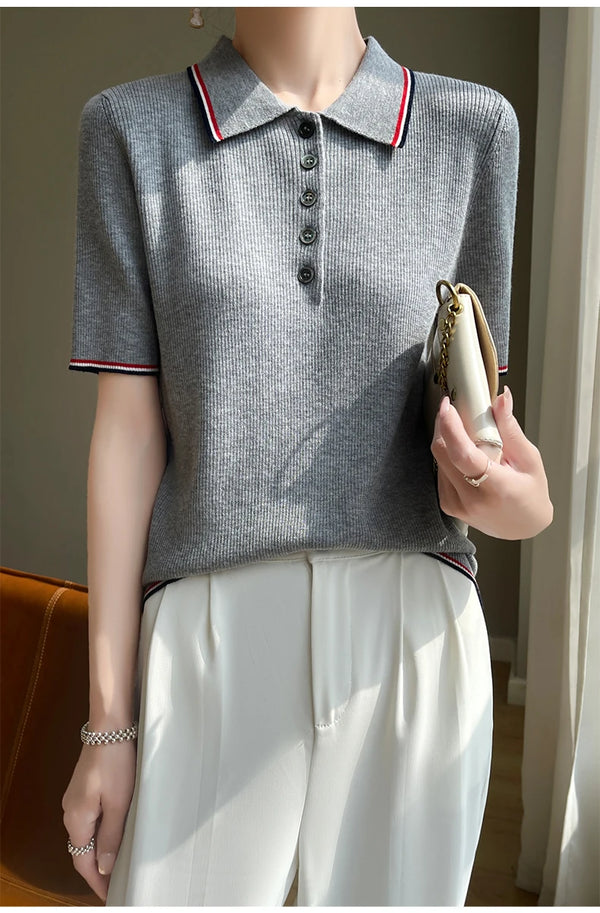 Cozy Knit Polo Neck Sweater