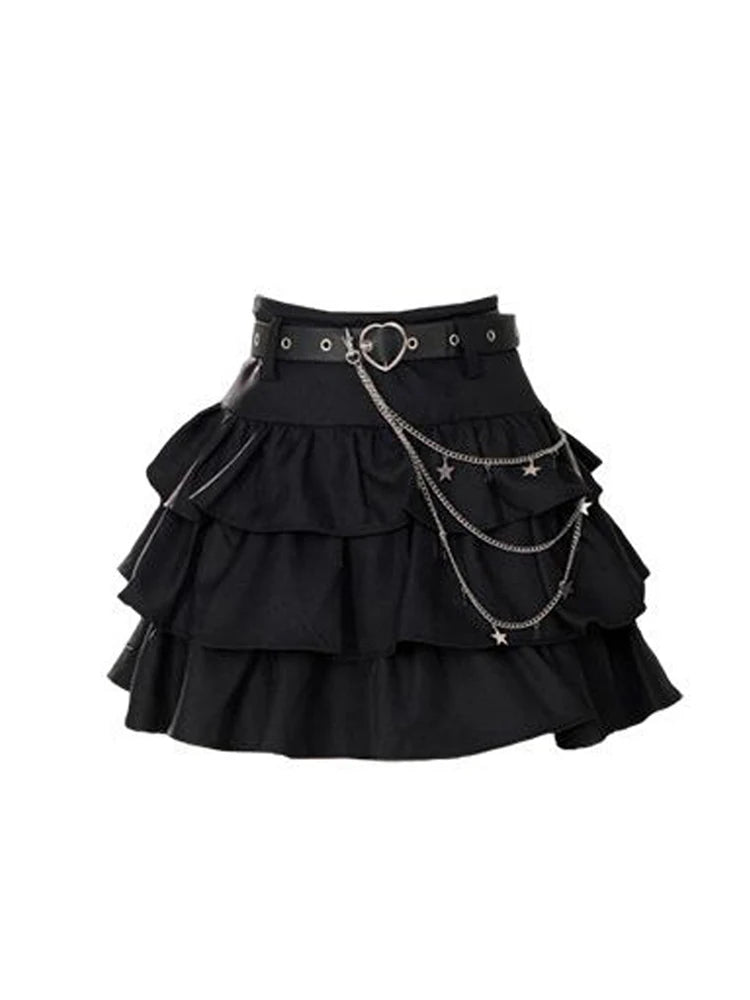 VILZSTUDIOS Vintage Gothic A-Line Mini Skirt