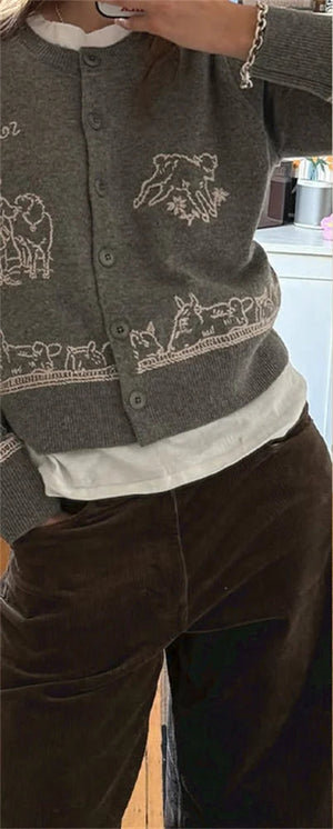 VILZSTUDIOS Embroidered Knit Cardigan