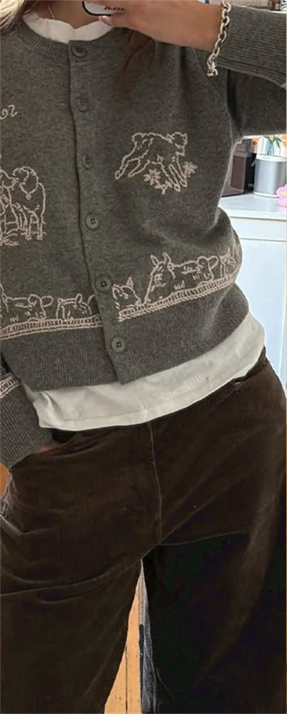 VILZSTUDIOS Embroidered Knit Cardigan