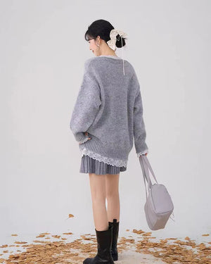 VILZSTUDIOS Sweet Lolita Lace Knit Sweater