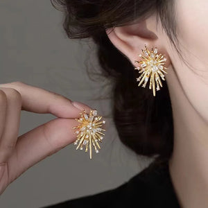 VILZSTUDIOS Firework Flowers Metal Copper Zircon Earrings