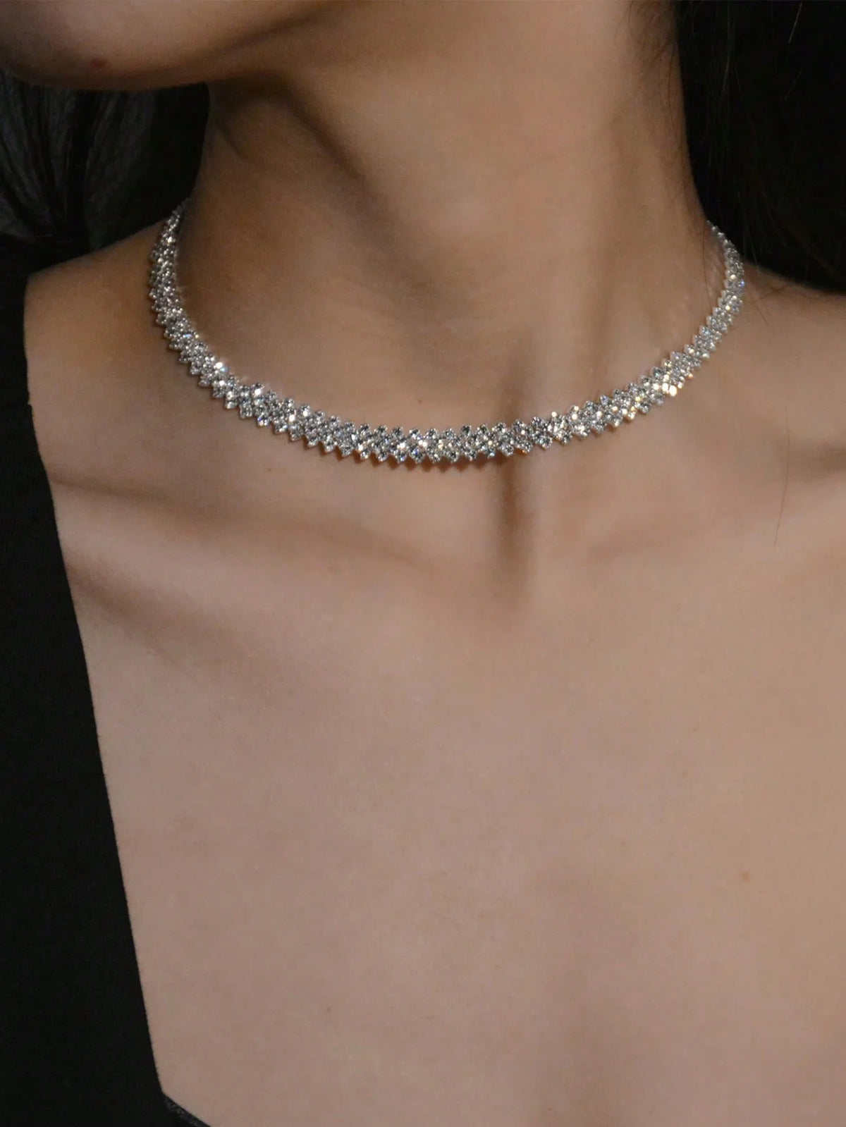 VILZSTUDIOS Shiny Wedding Rhinestone Necklace