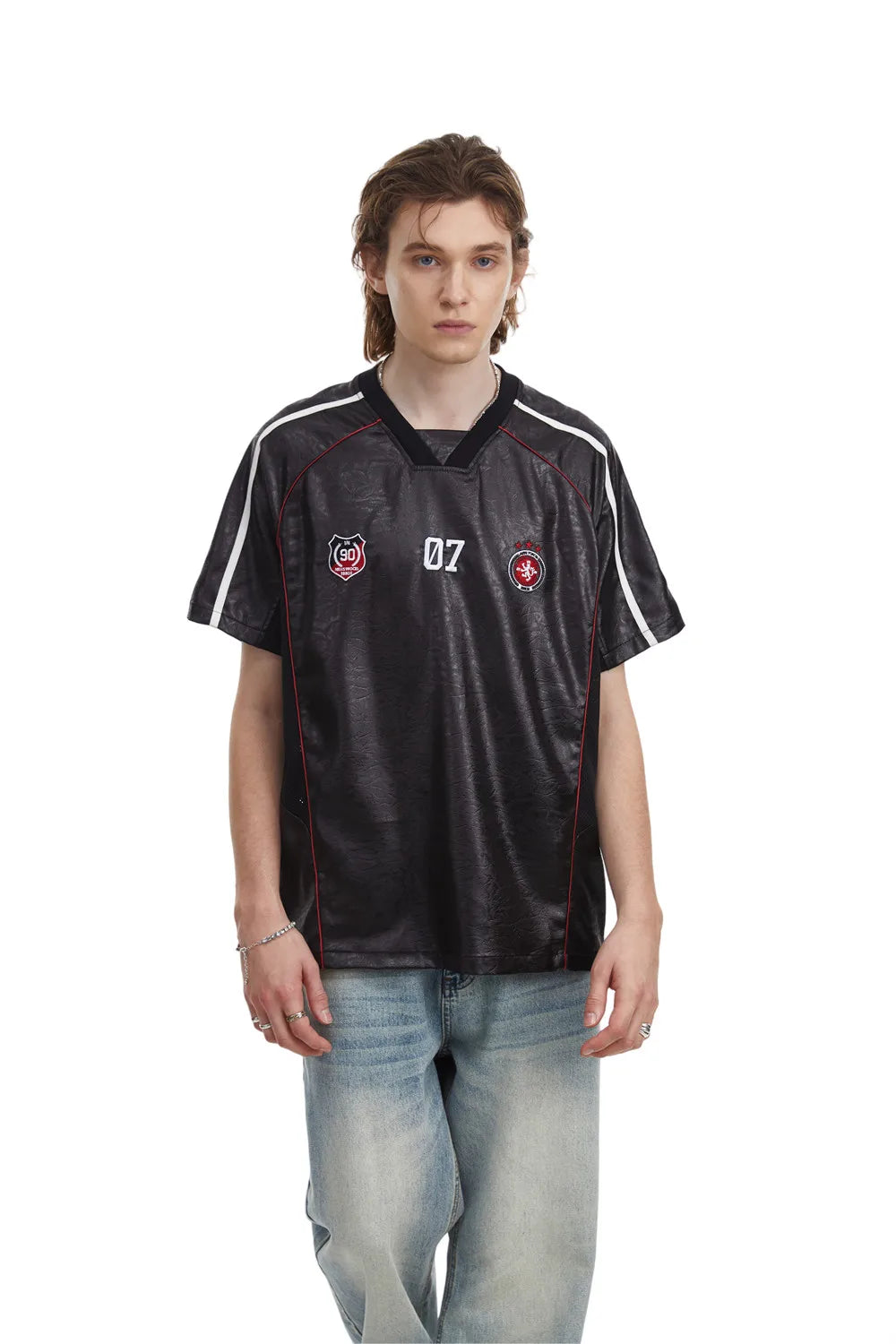 VILZSTUDIOS Embroidered Vintage Short Sleeve T-Shirt