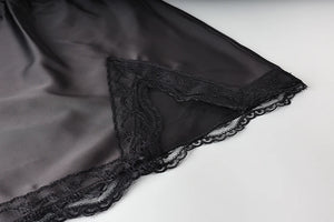 VILZSTUDIOS Elegant Satin Embroidery High Waist Skirt
