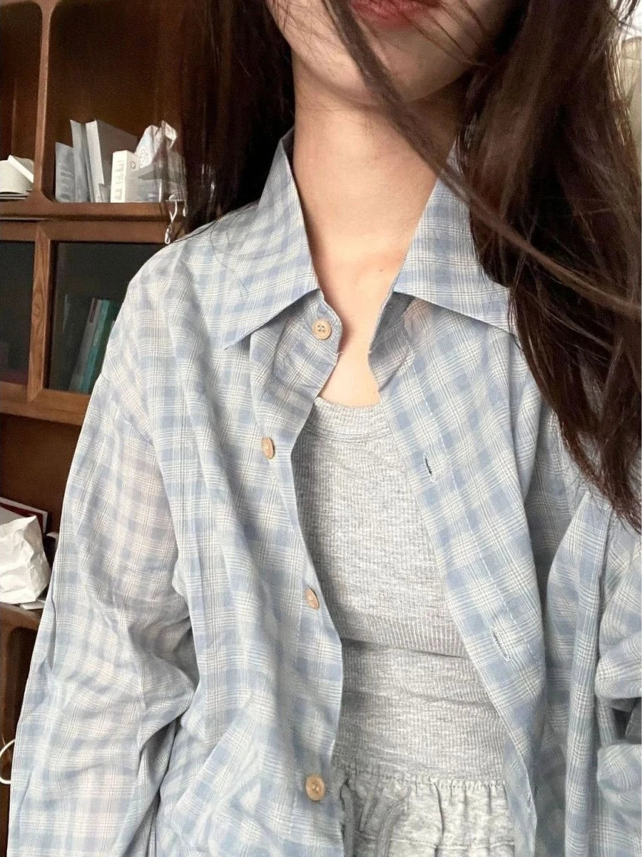 VILZSTUDIOS Women's Plaid Shirt