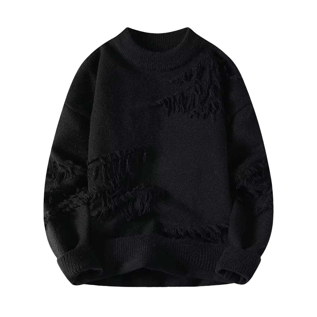 VILZSTUDIOS Ripped Knitted Hip Hop Sweater Pullover