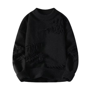 VILZSTUDIOS Ripped Knitted Hip Hop Sweater Pullover