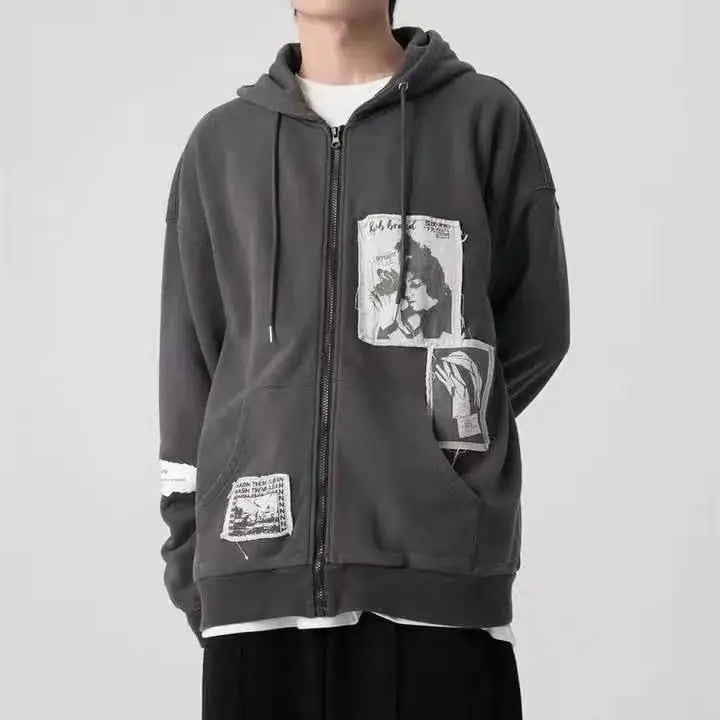 VILZSTUDIOS Aesthetic Oversized Zip-Up Hoodie