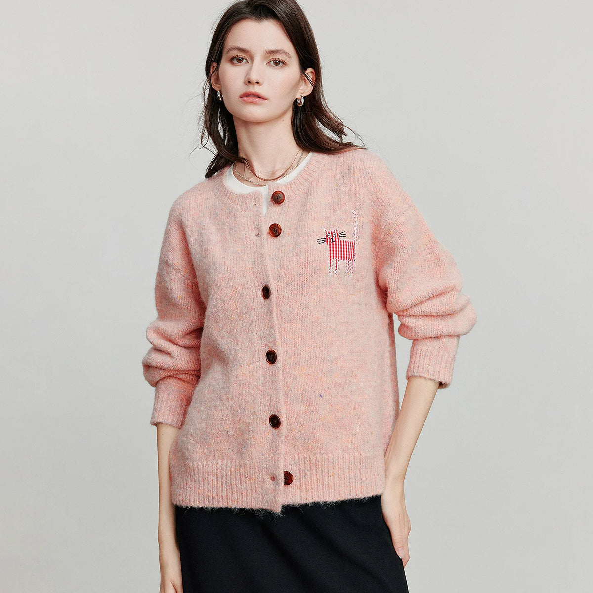 VILZSTUDIOS New Cat Patchwork Knitted Wool Cardigan