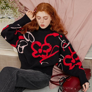 VILZSTUDIOS Cozy Oversized Mock Neck Knit Sweater