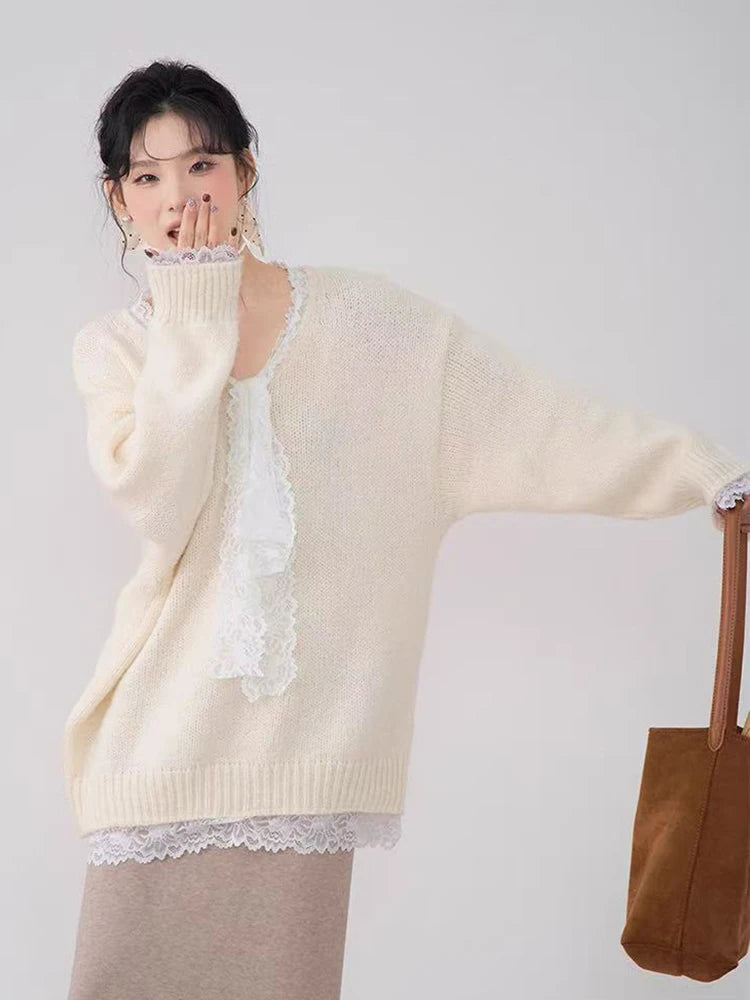 VILZSTUDIOS Sweet Lolita Lace Knit Sweater
