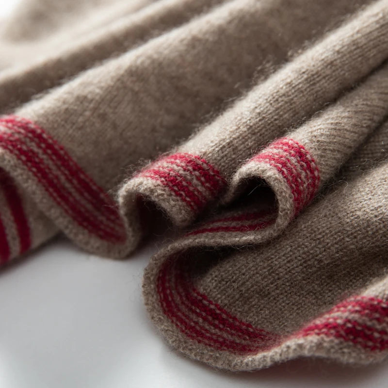 VILZSTUDIOS High Quality Autumn Winter Women 100% Cashmere Scarves 2025 NoveltyTriangular  Knitted Warm Female Scarf Shawl130*35