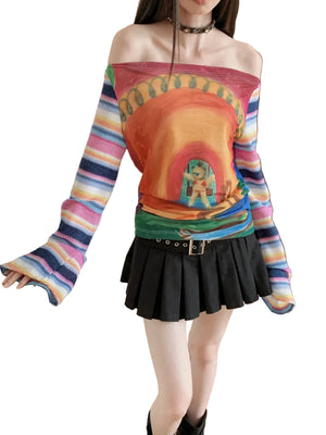 VILZSTUDIOS Funny Halloween Off-Shoulder Top