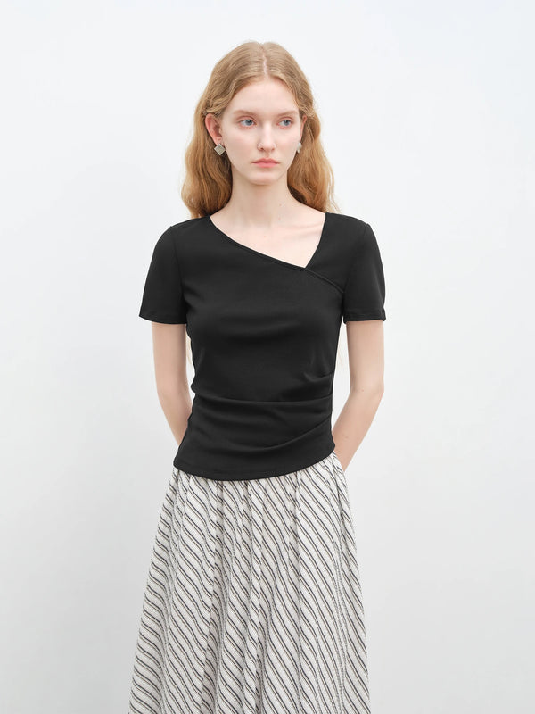 Irregular Unique Asymmetrical Short-Sleeved T-Shirt