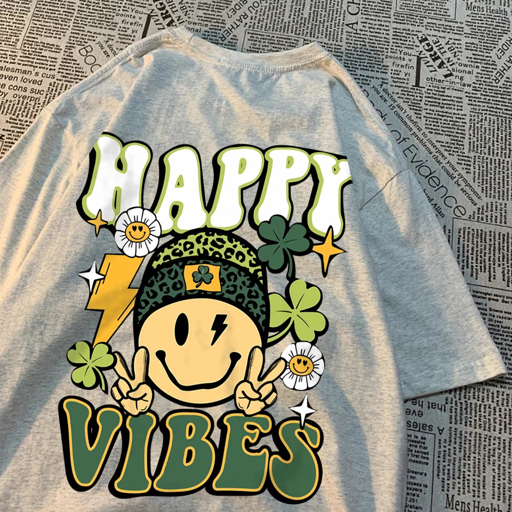VILZSTUDIOS Happy Vibes Round Neck T-Shirt