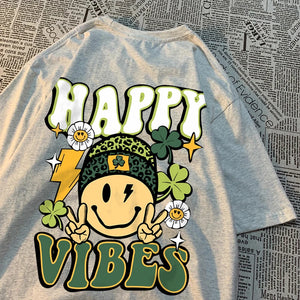VILZSTUDIOS Happy Vibes Round Neck T-Shirt