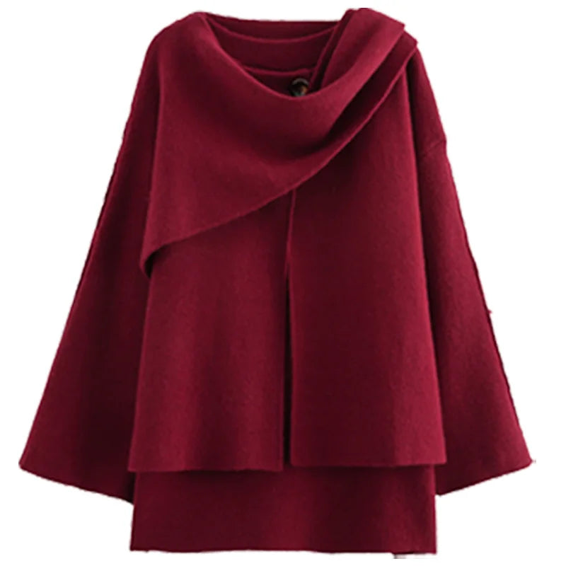 VILZSTUDIOS Elegant Knit Cloak Sweater