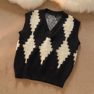 VILZSTUDIOS Cozy Loose V-Neck Knitted Vest