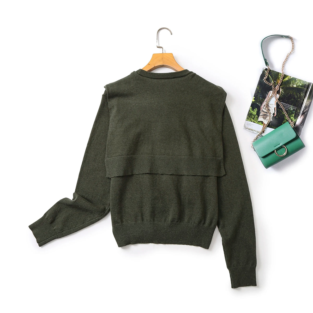 VILZSTUDIOS New Minimalist V-Neck Long Sleeve Sweater