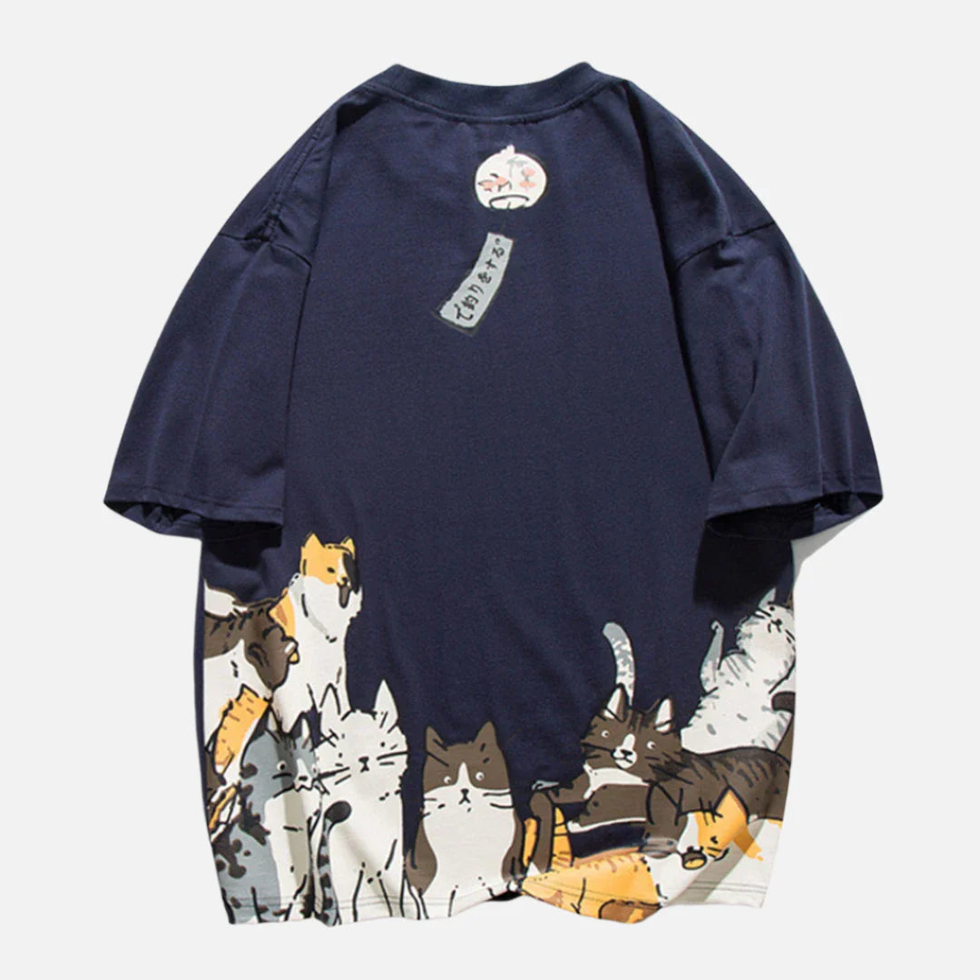 VILZSTUDIOS Graffiti Cat Graphic Short Sleeve T-Shirt